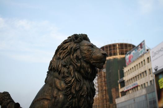 lion monument in Skopje, Macedonia