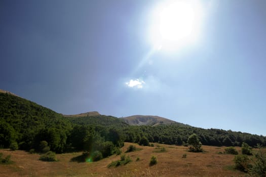 natural landscape panorama in day