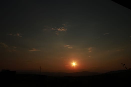 Red purple orange sunset sky landscape