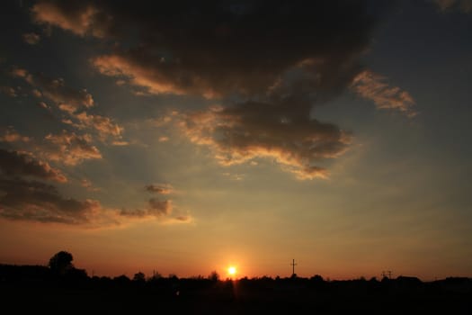 Red purple orange sunset sky landscape