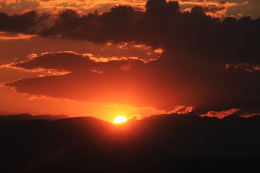 Red purple orange sunset sky landscape