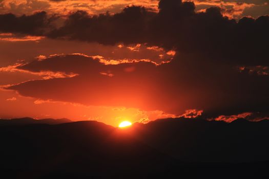 Red purple orange sunset sky landscape