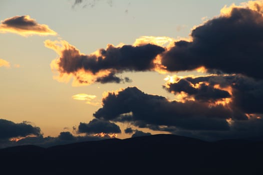 Red purple orange sunset sky landscape