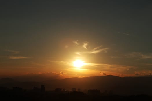 Red purple orange sunset sky landscape