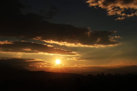 Red purple orange sunset sky landscape