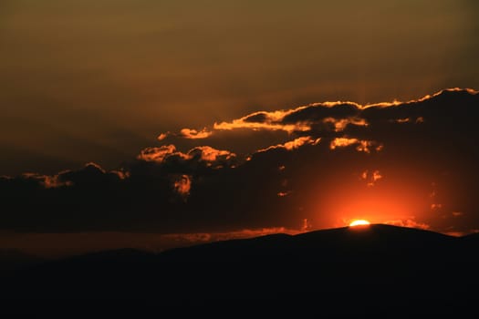 Red purple orange sunset sky landscape