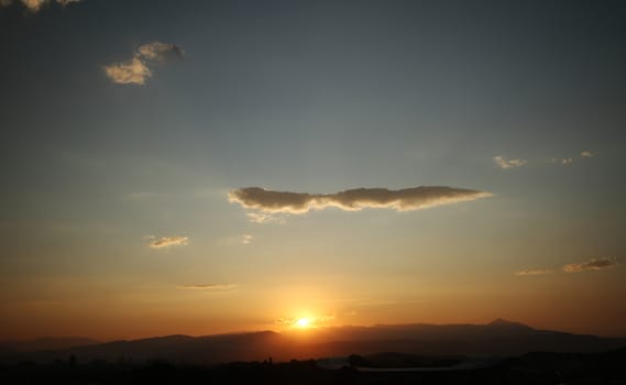 Red purple orange sunset sky landscape