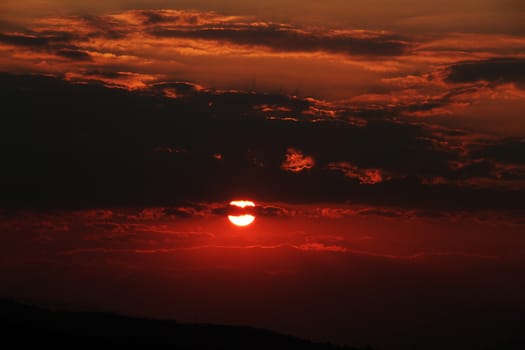 Red purple orange sunset sky landscape