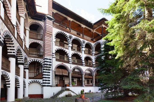 Rila Mountains, Bulgaria - 8 October 2017: Rila Monastery floors