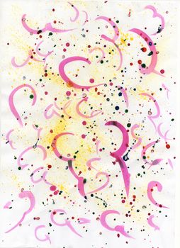 abstract multicolored spots on white background