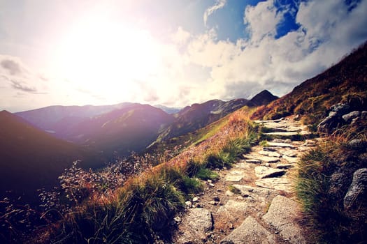 Dark mountains landscape. Nature conceptual image.