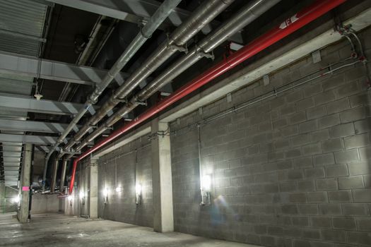 Big pipe under the building underground