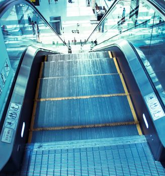 Escalator stairs in station color Filter