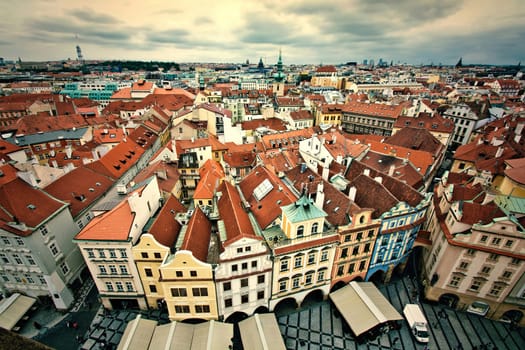 Prague. Old Town. View from Old Town City Hall.  European city concept.