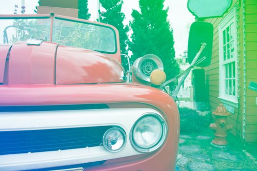 Headlight lamp vintage car - vintage filter effect