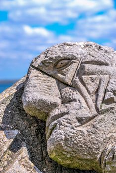 Parutino, Ukraine 08.17.2019. Ancient greek colony Olbia on the banks of the Southern Bug River in Ukraine on a cloudy summer day.