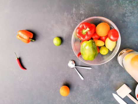 A bowl of fruit on a table. High quality photo