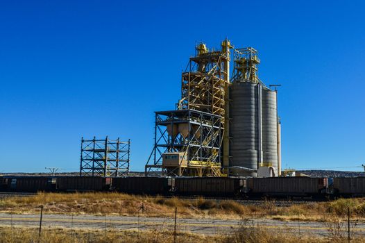 USA, ARIZONA - NOVEMBER 18, 2019: large towers for storing bulk materials in a suburb of Phoenix, Arizona USA