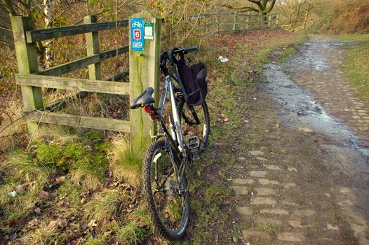 Bike on a national cycle route in England