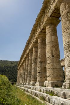 ancient roman temple in segesta in sicily