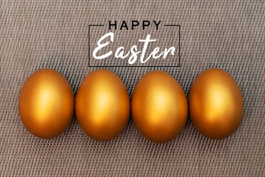 Golden Easter egg, happy Easter sunday hunt holiday decorations