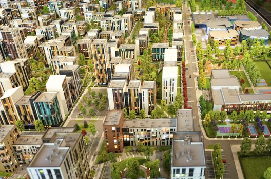Layout of a residential area of urban condominium in miniature