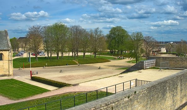 Landscape in the historical castle of Caen