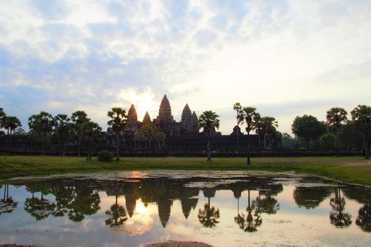 Angkor wat at sunrise siem reap cambodia