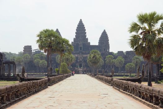 deserted angkor wat temple cambodia no tourists