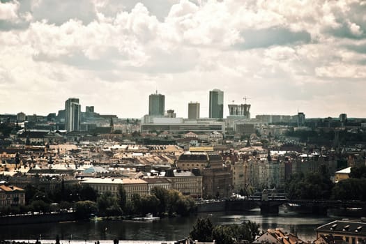 Beautiful panorama of Prague. European capital city.