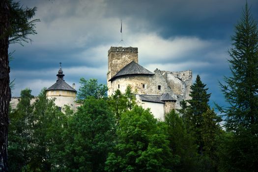 Old castle in the mountians. Castle in Niedzica, Poland.