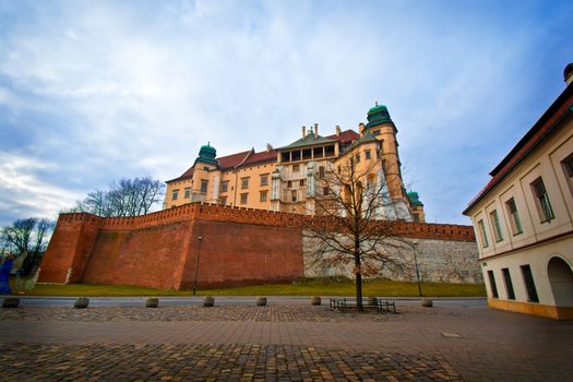 View of Wawel Castle in Cracow, Poland.