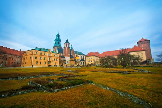 View of Wawel Castle in Cracow, Poland.