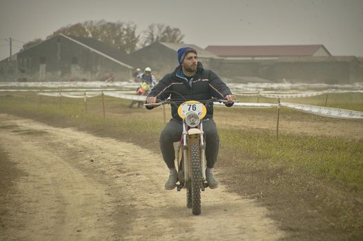 GAVELLO, ITALY 24 MARCH 2020: Enduro race in Countryside