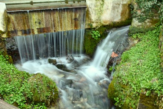 Rasiglia village with torrent in the province of Perugia