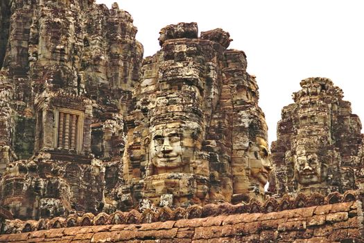 Bayon temple angkor thom, angkor wat, siem reap cambodia