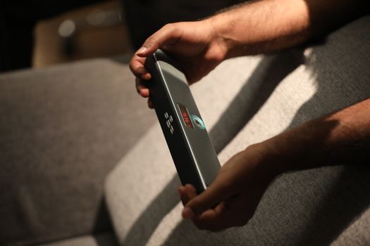 Male hand with Speaker