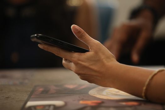 Male Model hands with cell phone