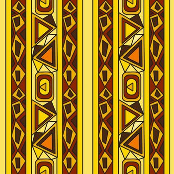 Seamless abstract hand-drawn ethnic pattern, tribal background. Seamless pattern can be used for wallpaper, web page background, others. Bright vector tribal texture.