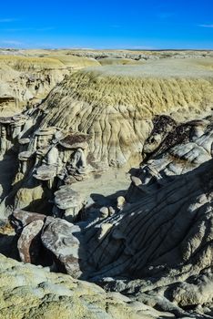 Weird sandstone formations created by erosion at Ah-Shi-Sle-Pah Wilderness Study Area in San Juan County near the city of Farmington, New Mexico. 