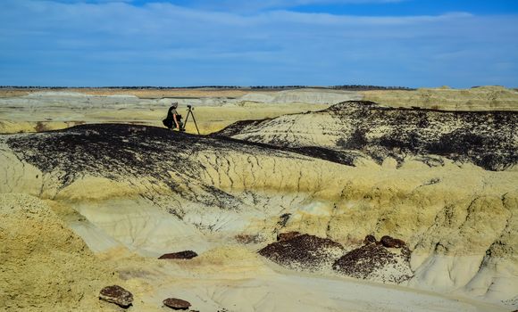 NEW MEXICO, USA - NOVEMBER 19, 2019: Weird sandstone formations created by erosion at Ah-Shi-Sle-Pah Wilderness Study Area in San Juan County near the city of Farmington, New Mexico