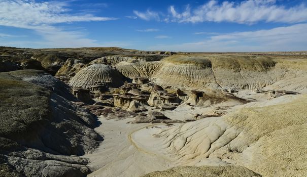 Weird sandstone formations created by erosion at Ah-Shi-Sle-Pah Wilderness Study Area in San Juan County near the city of Farmington, New Mexico. 