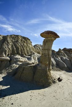 Weird sandstone formations created by erosion at Ah-Shi-Sle-Pah Wilderness Study Area in San Juan County near the city of Farmington, New Mexico. 