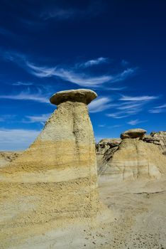 Weird sandstone formations created by erosion at Ah-Shi-Sle-Pah Wilderness Study Area in San Juan County near the city of Farmington, New Mexico. 