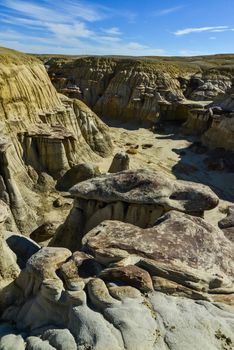 Weird sandstone formations created by erosion at Ah-Shi-Sle-Pah Wilderness Study Area in San Juan County near the city of Farmington, New Mexico. 