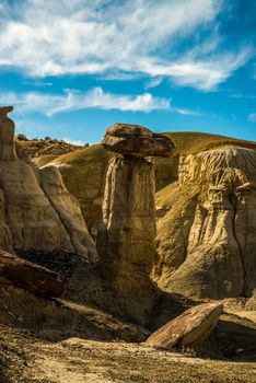 Weird sandstone formations created by erosion at Ah-Shi-Sle-Pah Wilderness Study Area in San Juan County near the city of Farmington, New Mexico. 