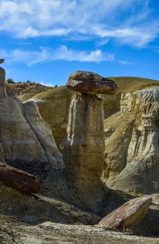 Weird sandstone formations created by erosion at Ah-Shi-Sle-Pah Wilderness Study Area in San Juan County near the city of Farmington, New Mexico. 