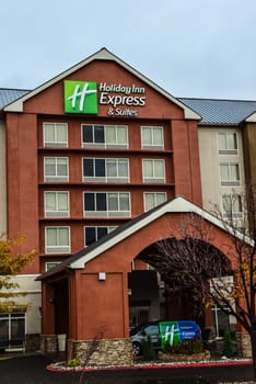 NEW MEXICO, USA - NOVEMBER 20, 2019:  Hotel Building "Holidey in Express" in New Mexico. USA