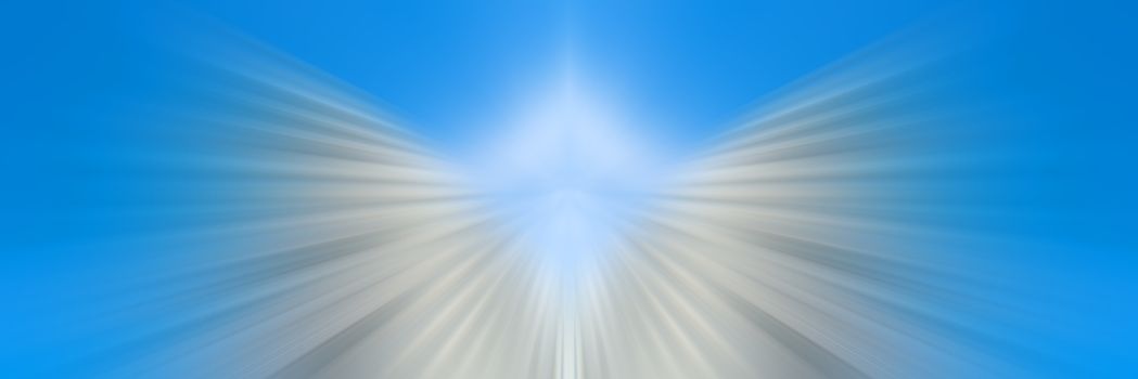 The image of a heavenly angel. ghost with white wings. Abstract light background.