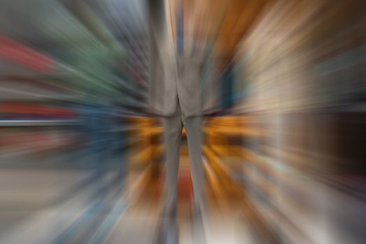 Male dummy in a shop window. Sale of men's clothing.